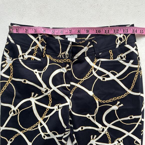 CACHE Women’s 2 Bridle Print Stretch Slim Trouser Pant Black Gold Chain - Picture 8 of 10